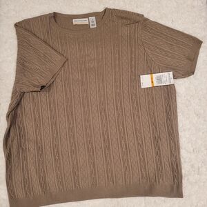 Alfred Dunner Tan Crewneck Sweater